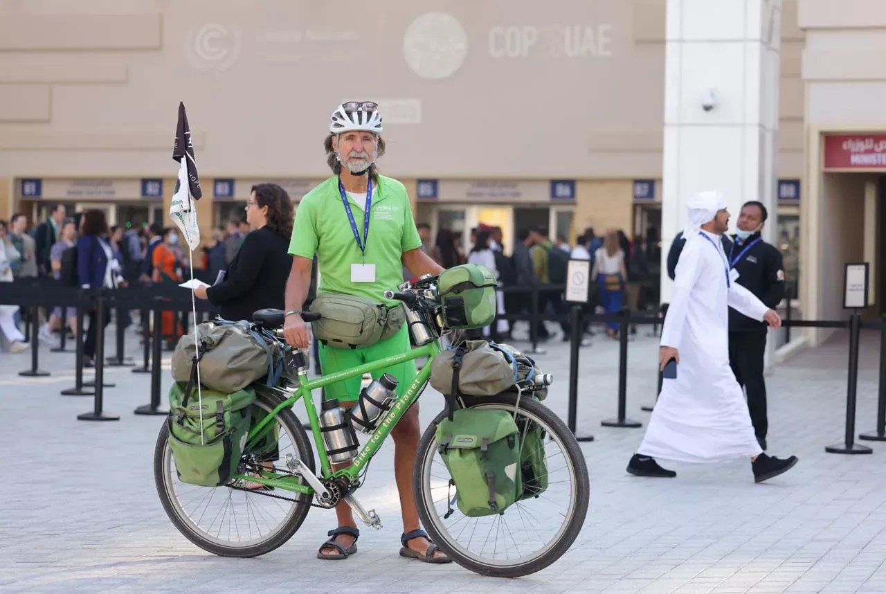 Michael Evertz mit Fahrrad